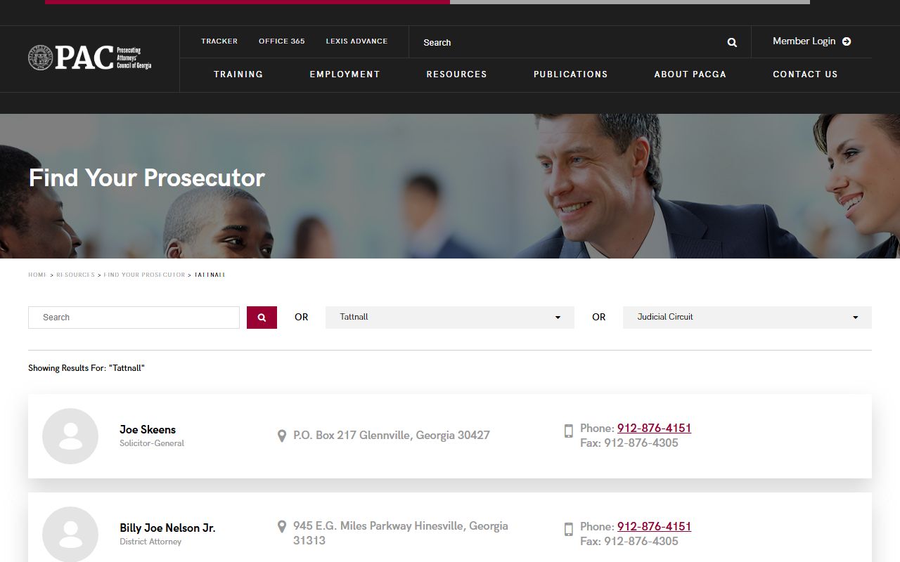 Tattnall County criminal court records Prosecuting Attorneys Council lookup