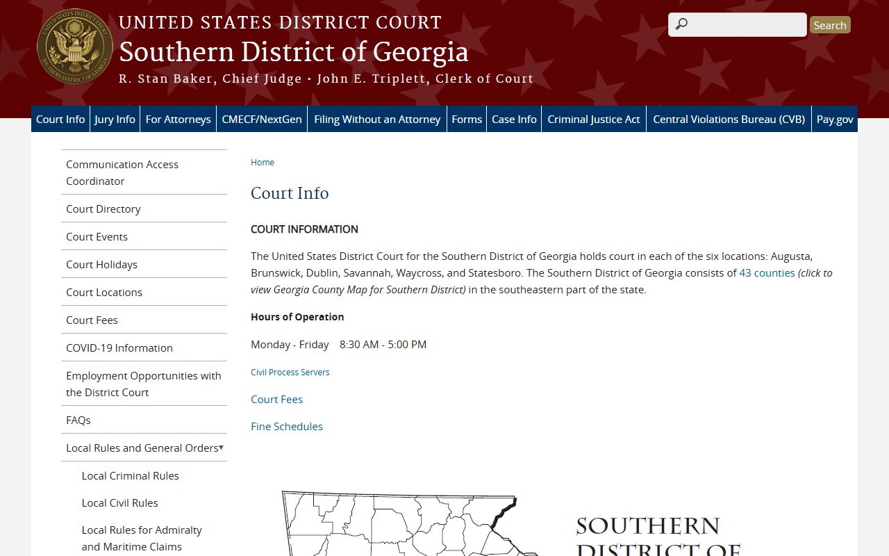 Tattnall County Superior Court Southern District court information