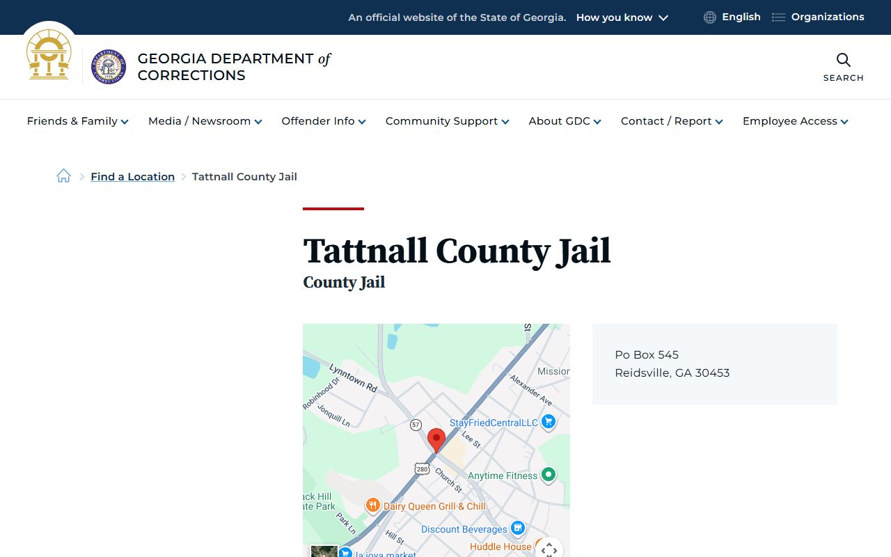 Tattnall County inmate records GDC jail listing