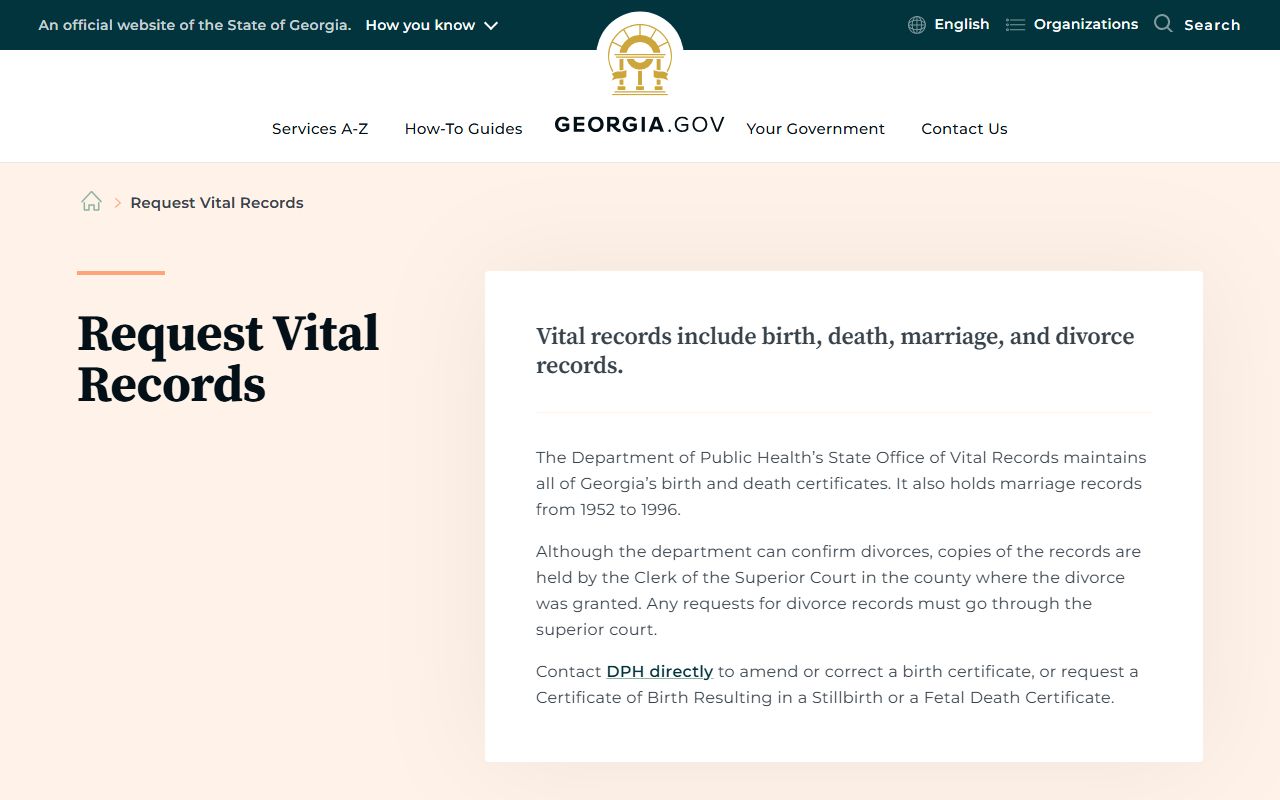 Tattnall County marriage records Georgia vital records request