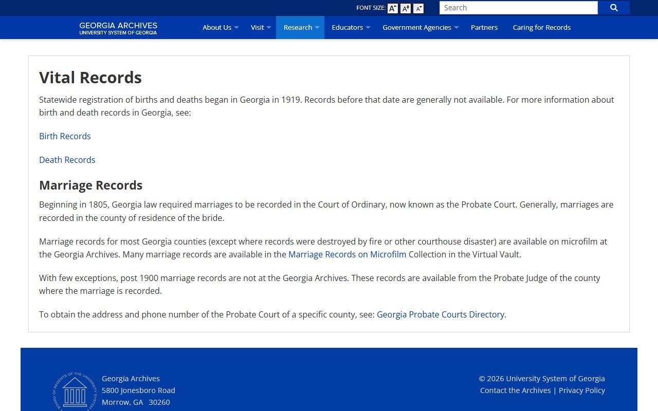 Tattnall County marriage records Georgia Archives vital records