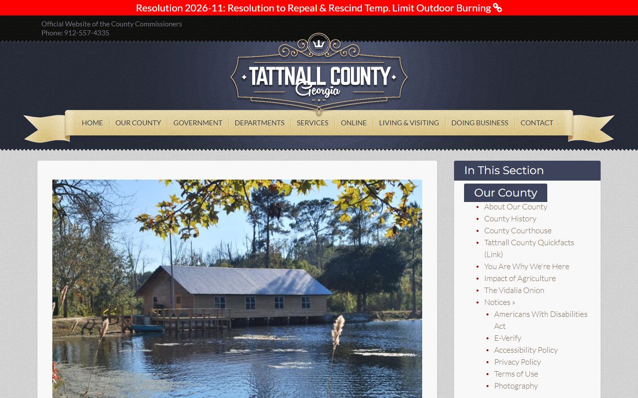 Tattnall County court records county overview page