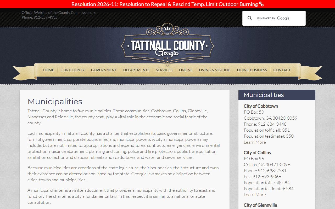 Tattnall County court records municipality contacts