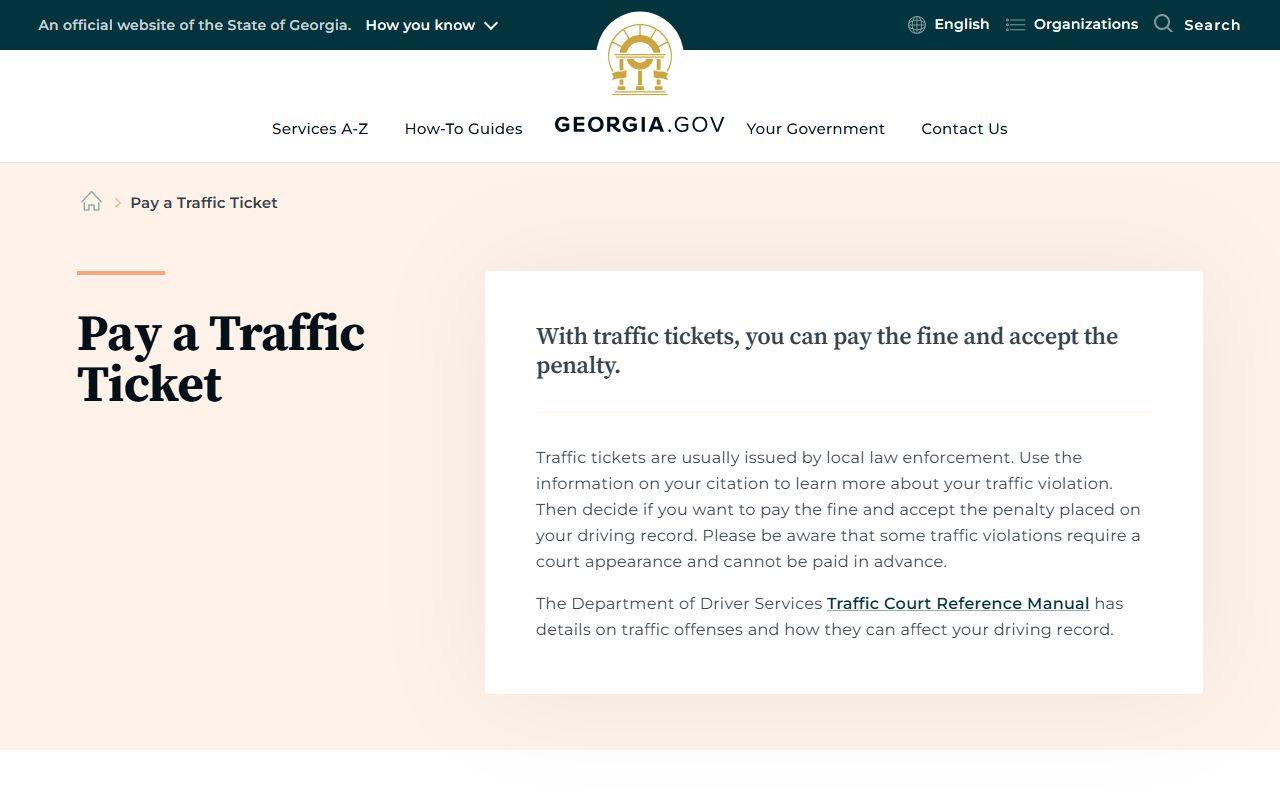 Tattnall County traffic court records Georgia ticket payment
