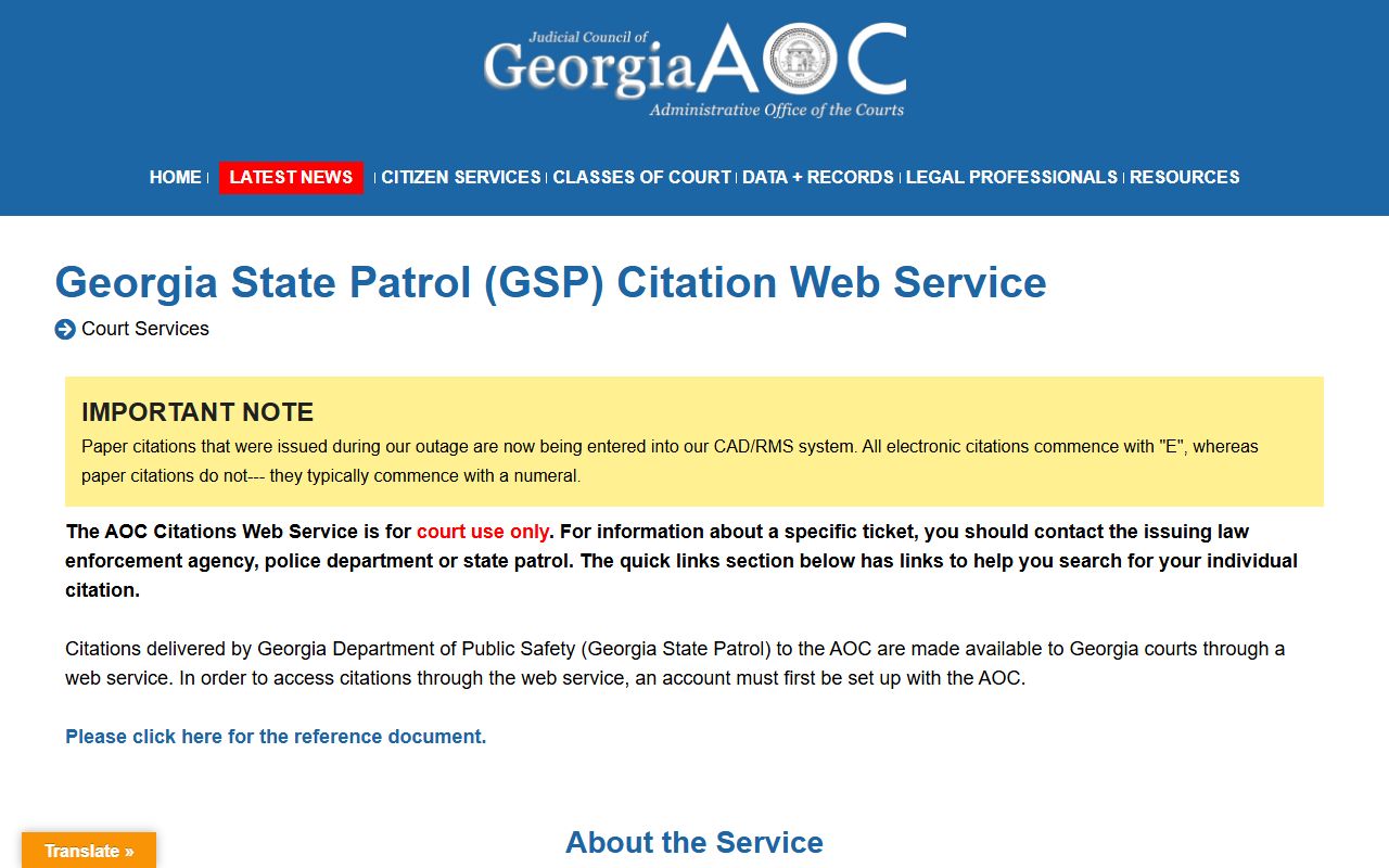 Tattnall County warrant records Georgia State Patrol citations