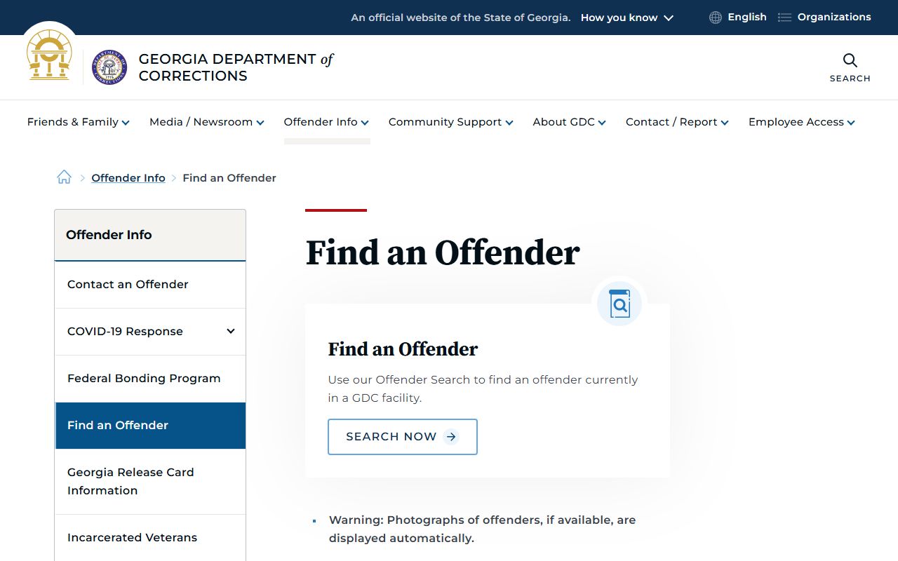 Tattnall County warrant records Georgia DOC offender search